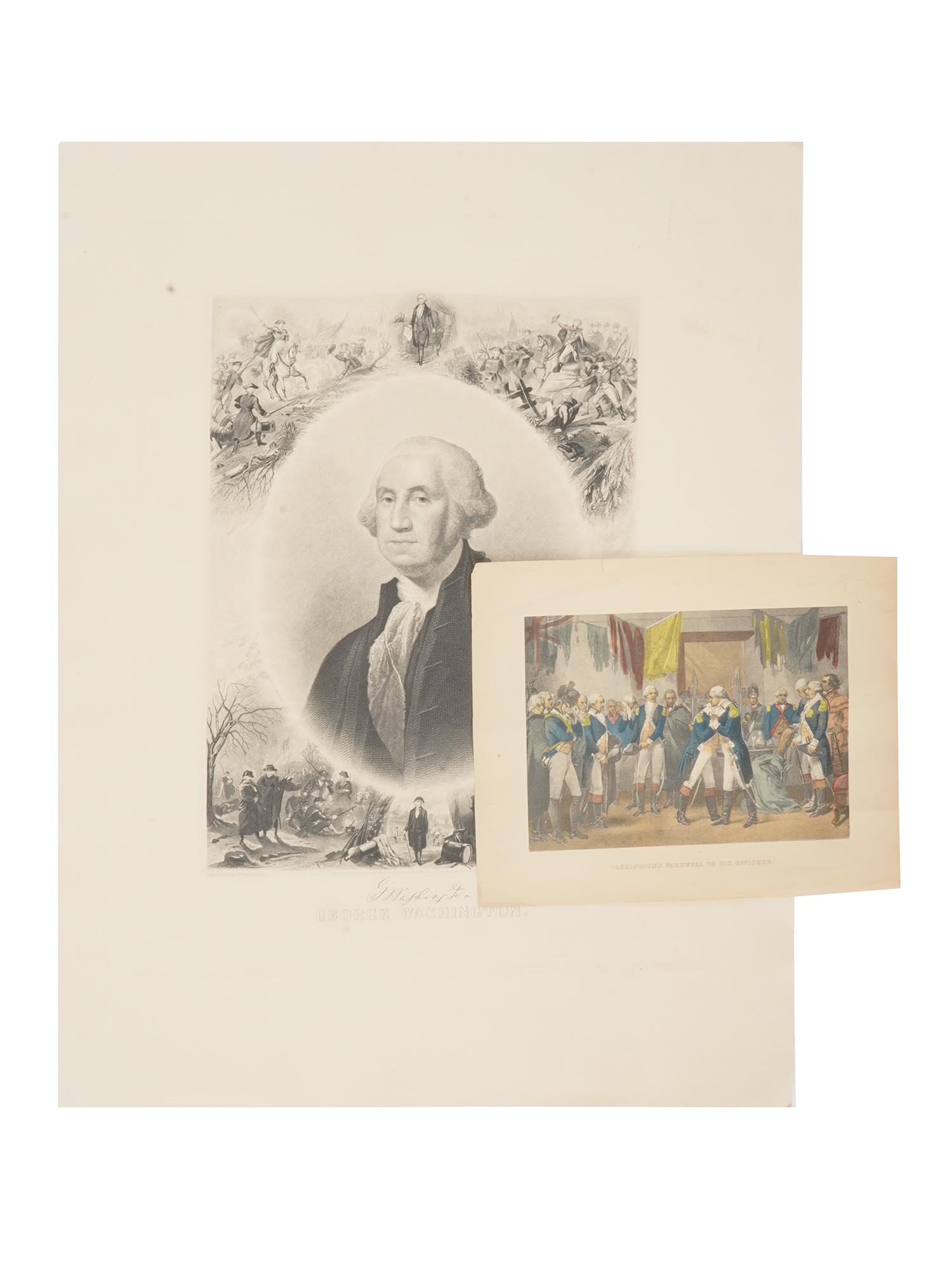 TWO ANTIQUE GEORGE WASHINGTON ENGRAVINGS PIC-0